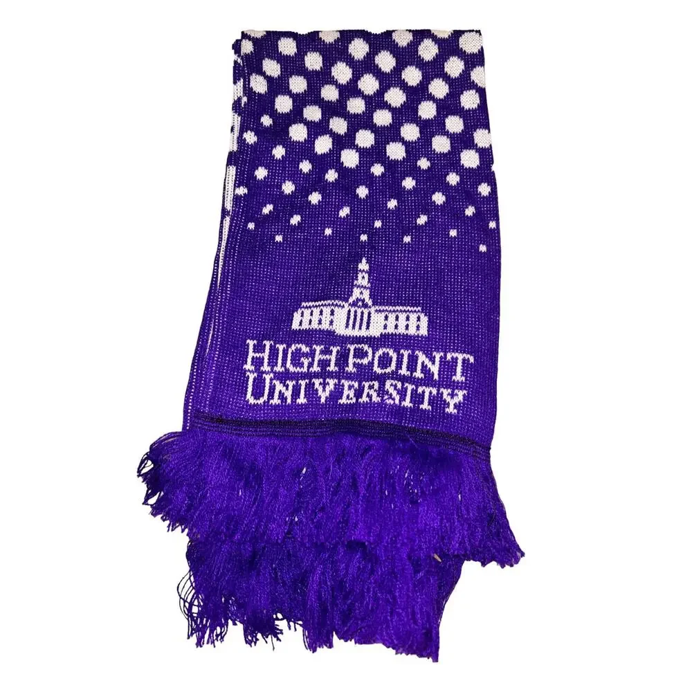 High Point University‎ Scarf - HPU Panthers Knitted Classic Purple White Reverse